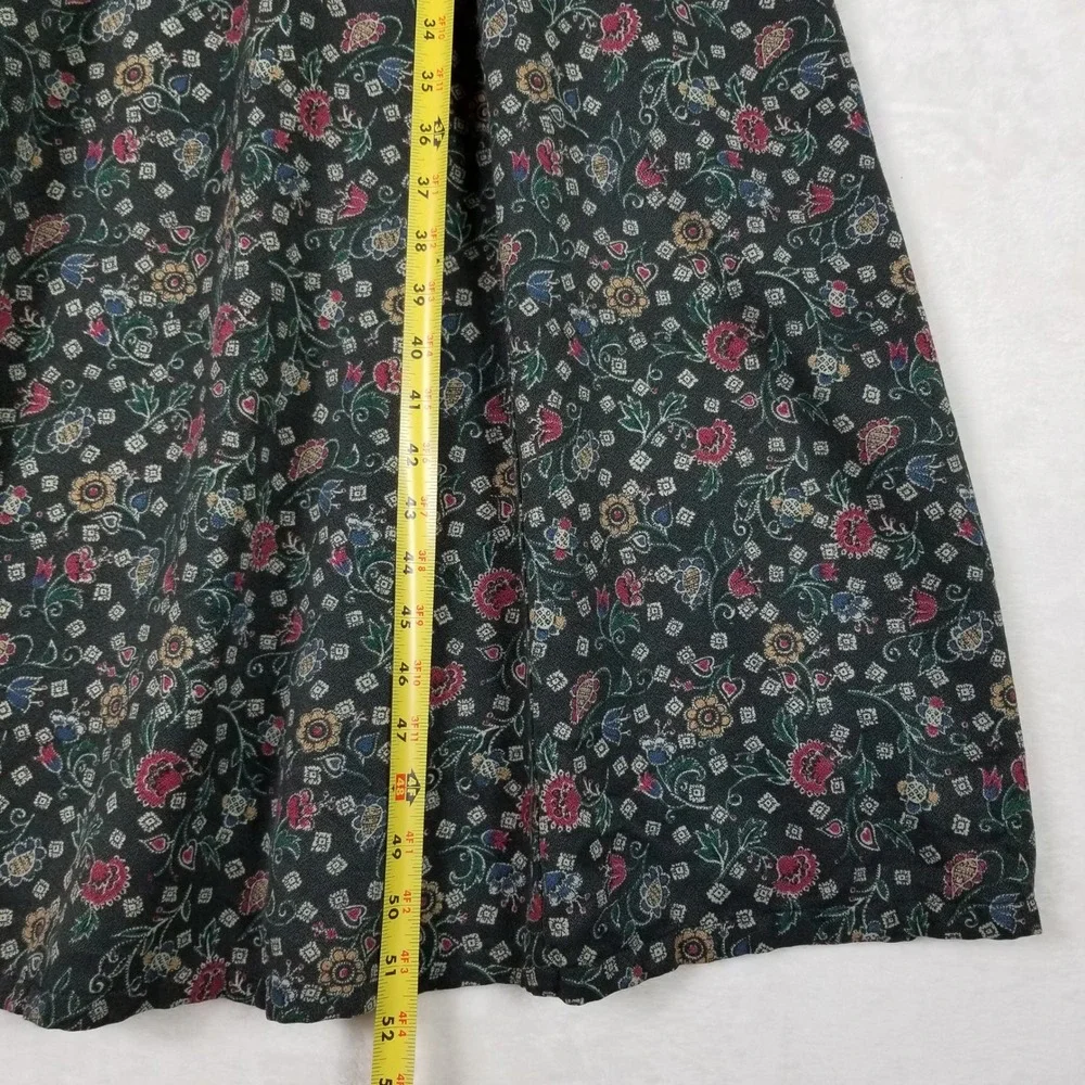 Woolrich Midi Dress Womens Medium Black Floral Tapestry Sleeveless 4368